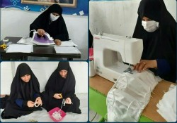 ۲۰۰ هزار ماسک، گان و شیلد توسط خواهران طلبه در بوشهر ساخته شد