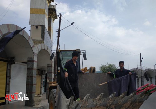 شهر خارگ در سو‌گ سردار سلیمانی رخت سیاه پوشید